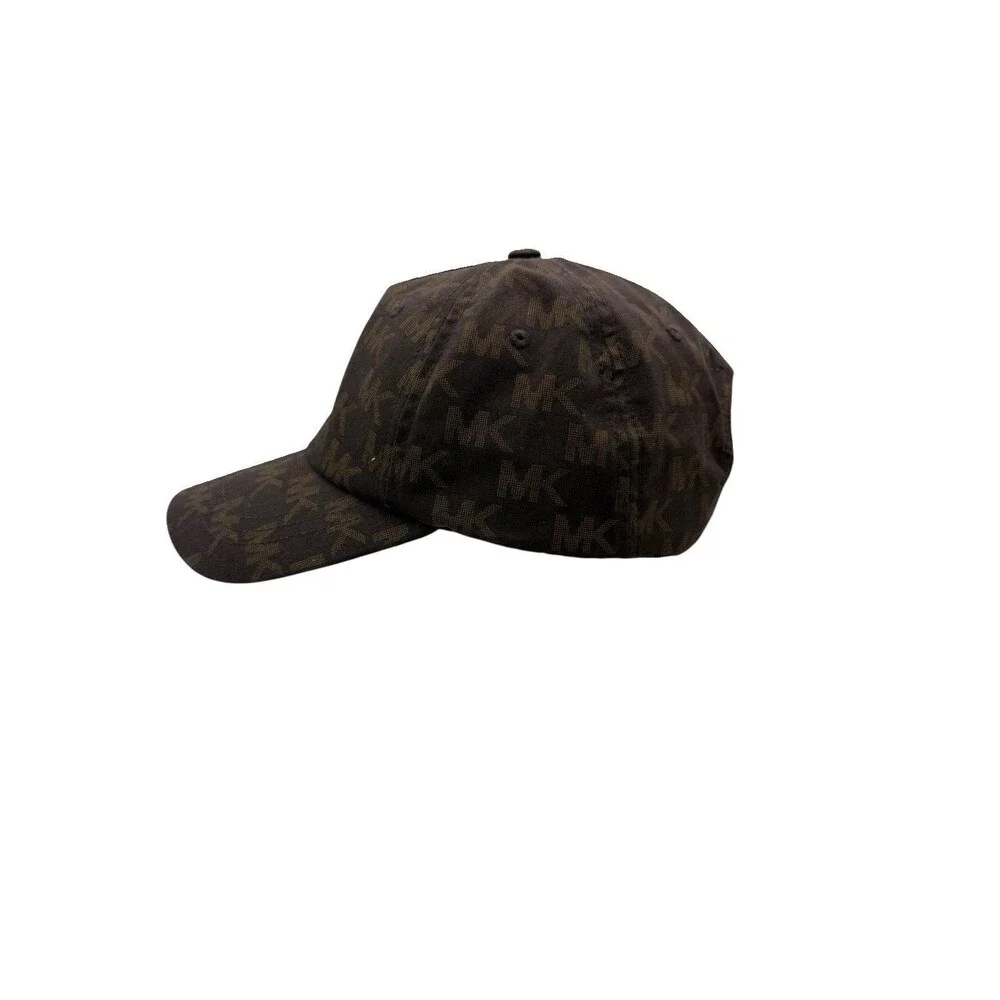 Michael Kors Brown Monogram Adjustable Baseball Cap With Gold-Tone Hardware